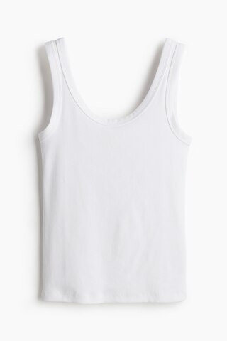 H & M - Ribbed Tank Top - White | H&M (US + CA)