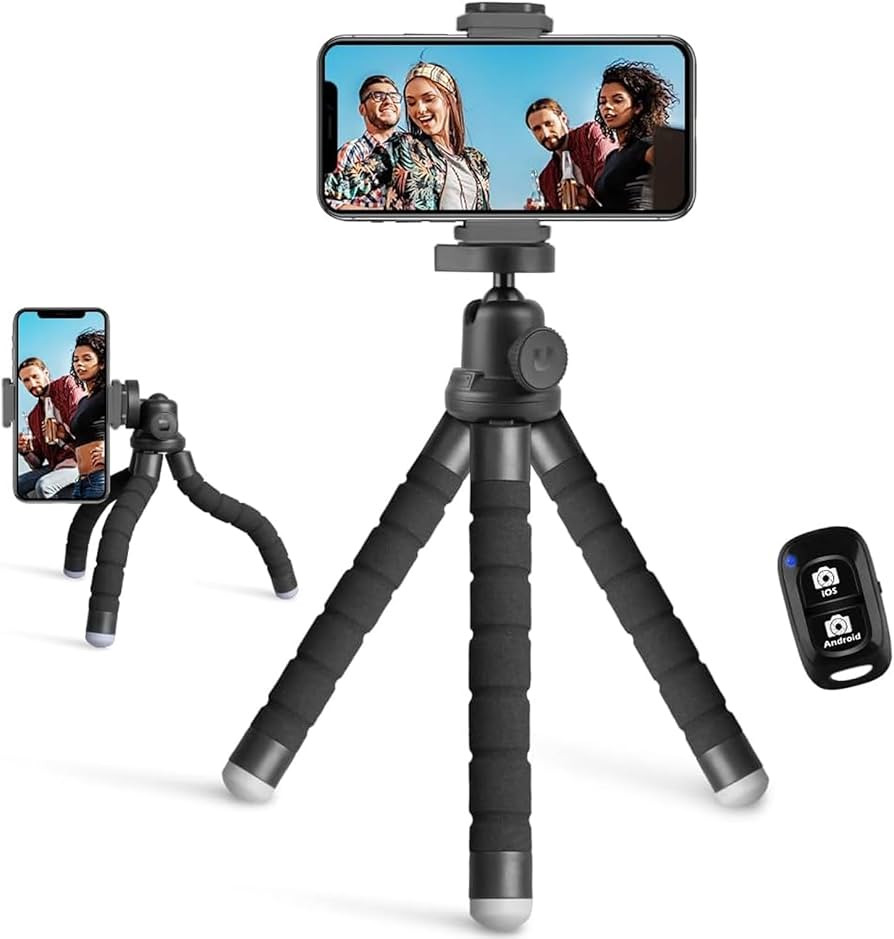 UBeesize Phone Tripod, Portable and Flexible Tripod with Wireless Remote and Clip, Cell Phone Tri... | Amazon (US)