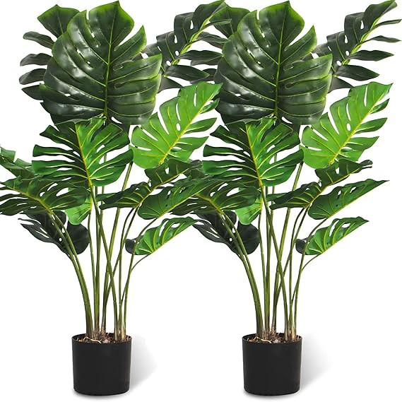 FLOWORLD Artificial Monstera Plant 4FT Tall Fake Swiss Cheese Plant Potted Faux Tropical Floor Pl... | Amazon (US)