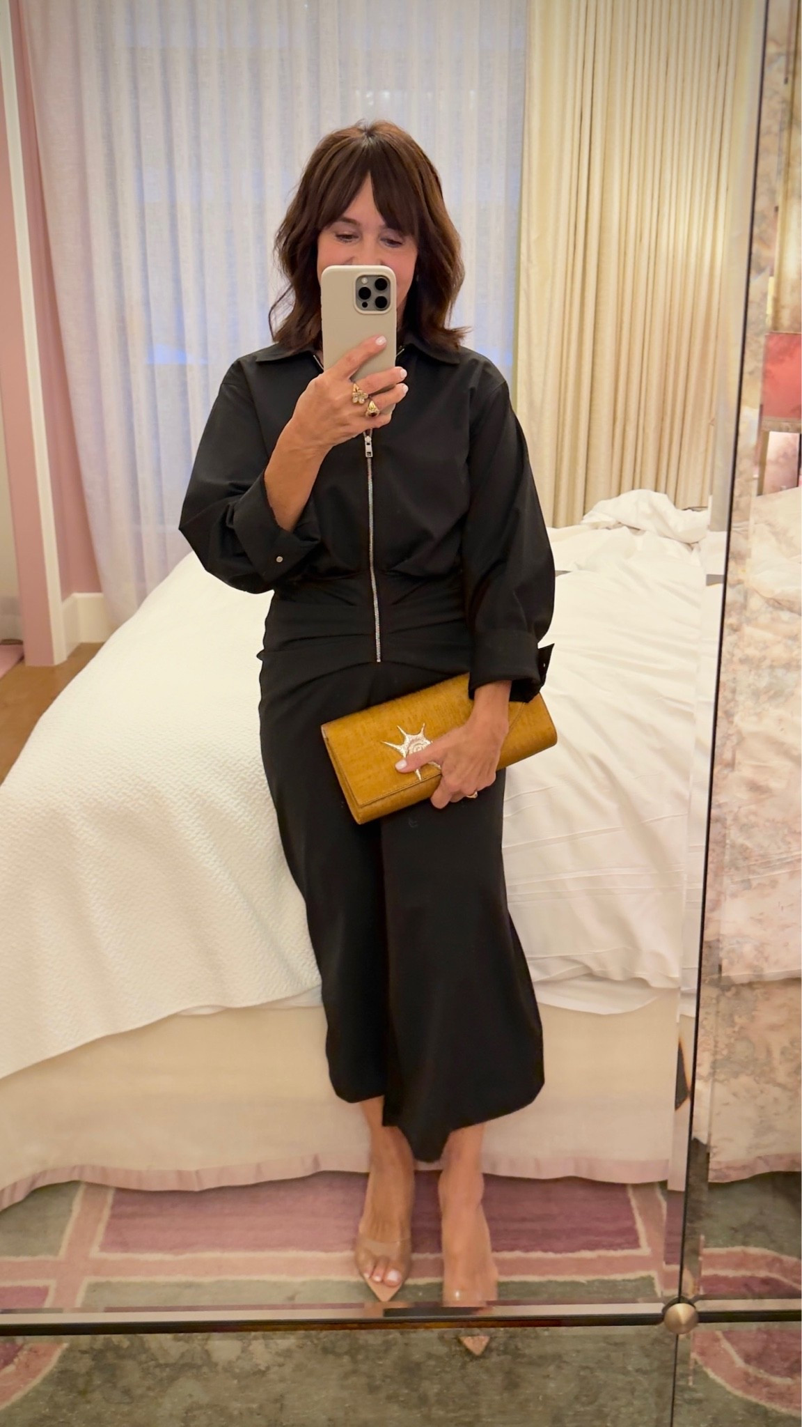 My NYFW #ootn 🖤 This black dress is flattering x100!!!! I wore it at LTKcon and got so many compliments. I’ll officially take any excuse to wear it again. ✨ True to size.

#LTKNYFW #LTKootd