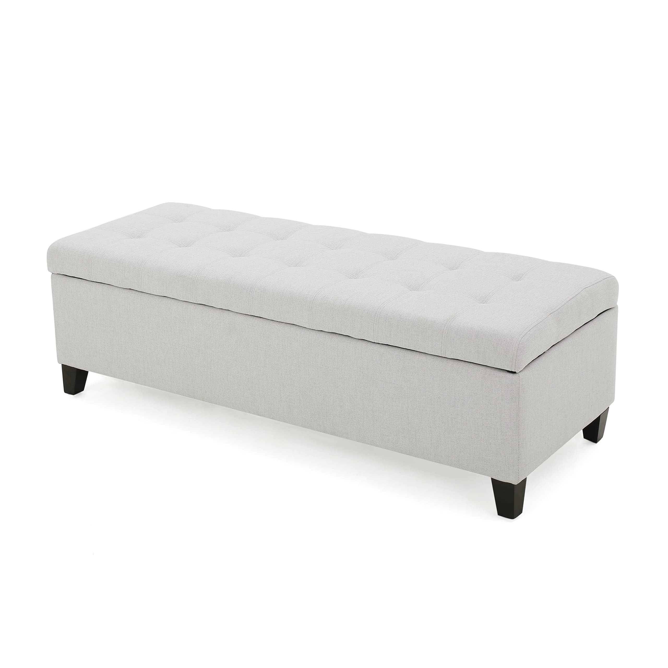 Christopher Knight Home Mission Fabric Storage Ottoman, Light Grey | Amazon (US)