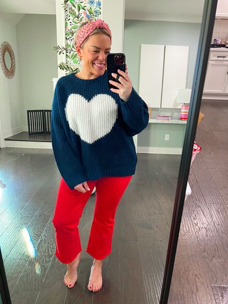 Neutral Valentine’s Day sweater navy heart top red pants old navy loft outfit idea date night galentines day 

#LTKFind #LTKfamily #LTKSale