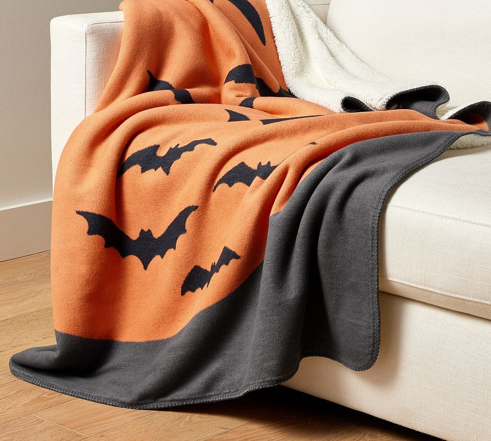 Bat Sherpa Back Throw Blanket | Pottery Barn (US)
