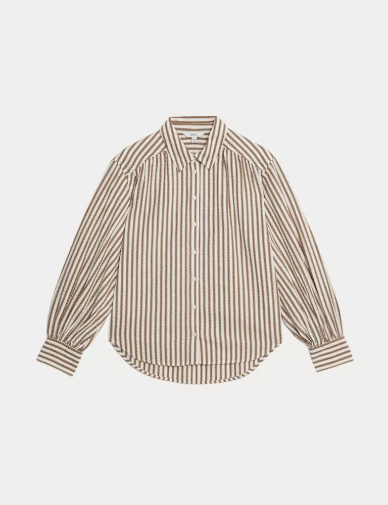 Pure Cotton Striped Collared Shirt | Marks & Spencer (UK)