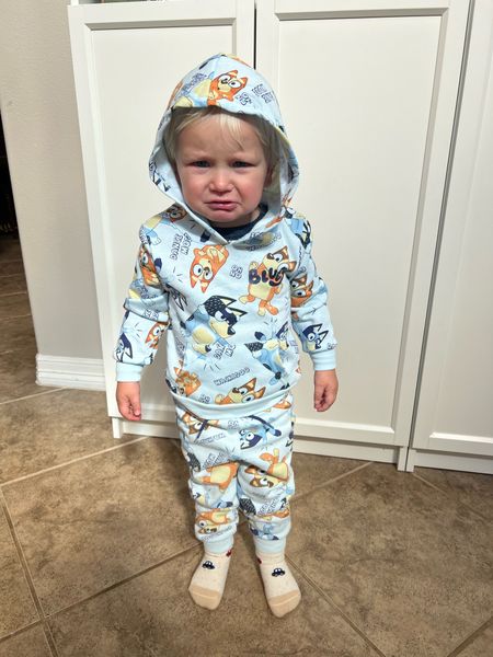 Grumpy baby, adorable Bluey sweatsuit! Grab these Bluey joggers and hoodie for just $15.98! Sizes 12 months to 5T!

#LTKsalealert #LTKbaby #LTKkids