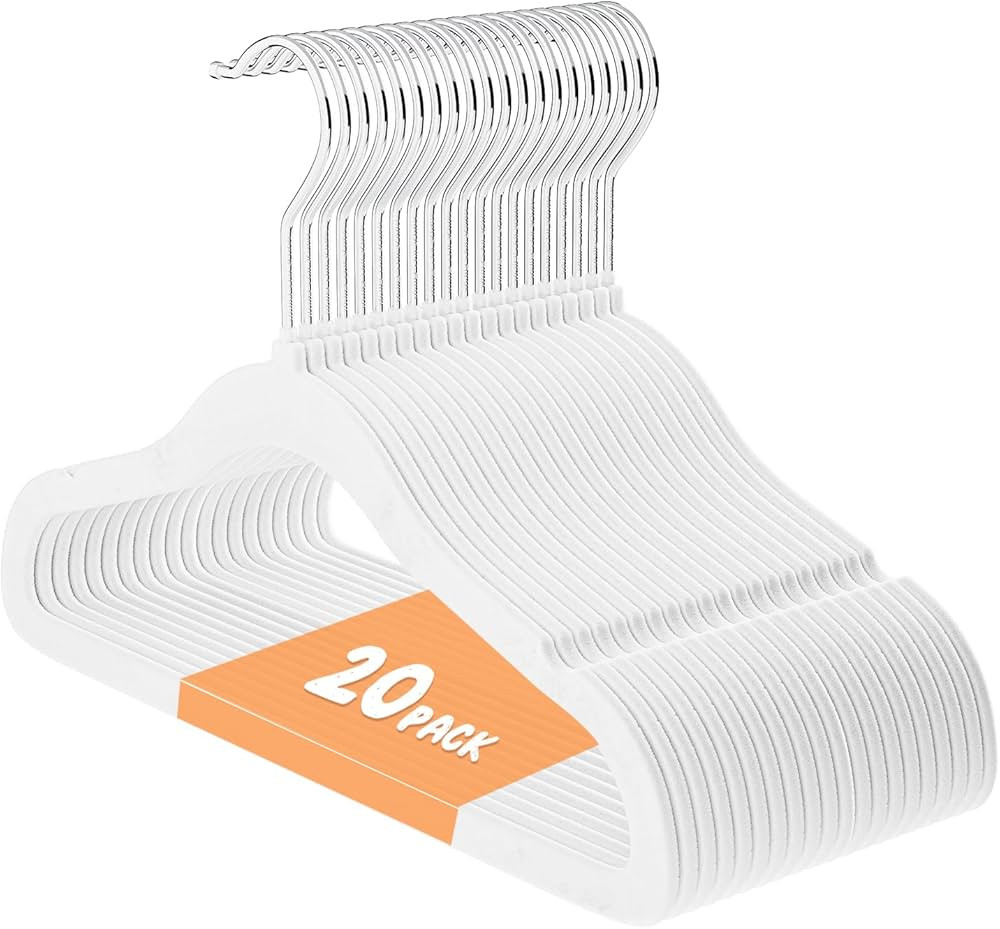Baby Hangers for Closet, Kids Velvet Hangers 20 Pack, Non-Slip Toddler Felt Hangers for Infant Ba... | Amazon (US)
