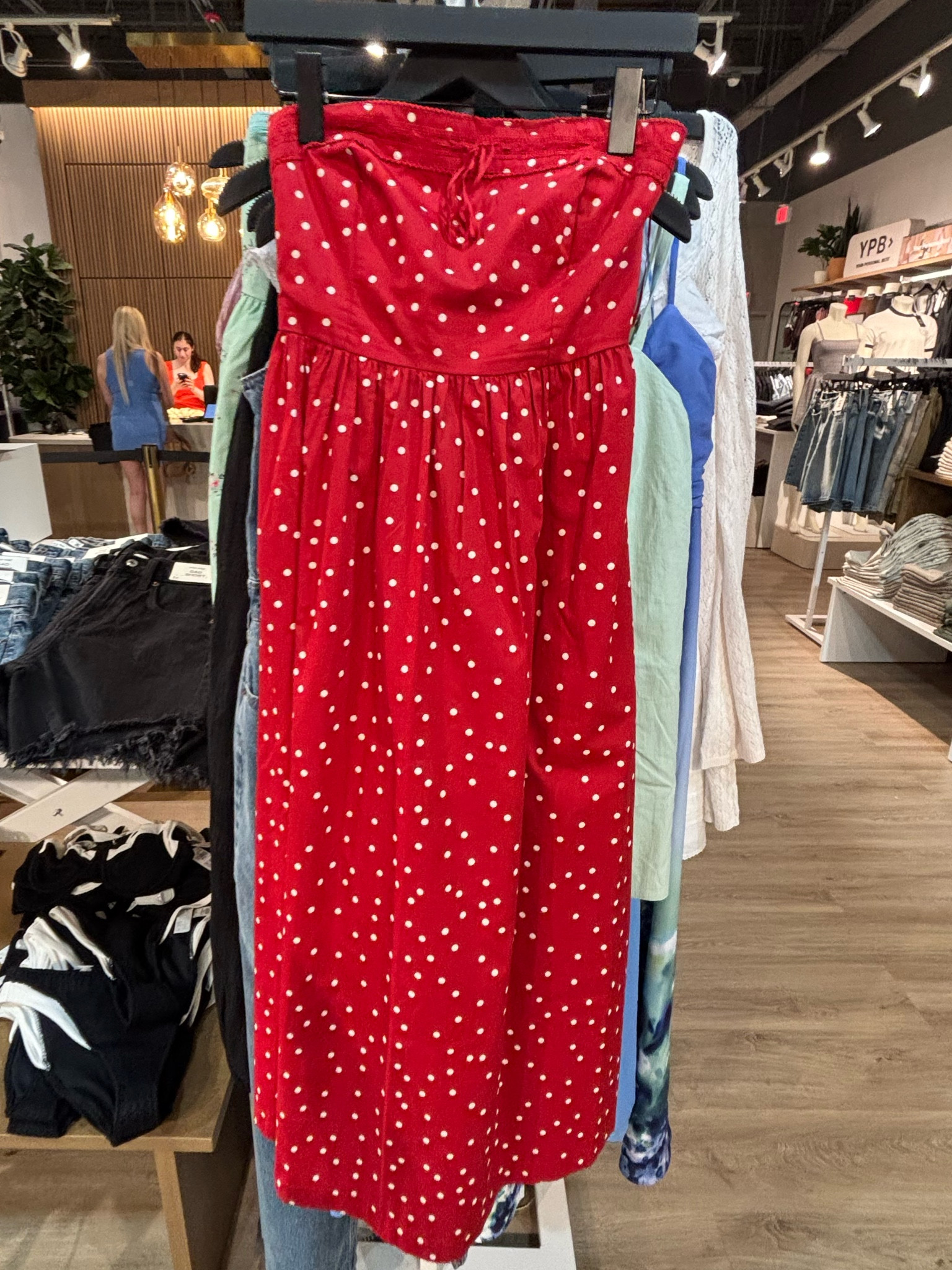 Strapless midi dress on sale
Polka dot 


#LTKTravel #LTKSaleAlert #LTKWedding