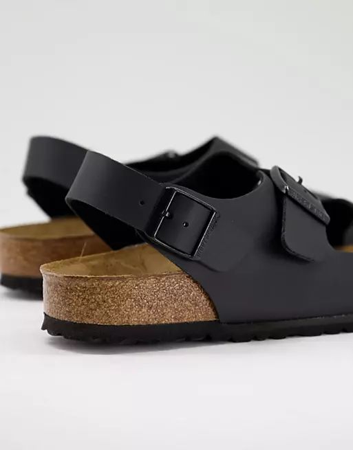 Birkenstock milano sandals in black birko-flor | ASOS (Global)