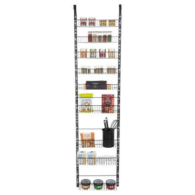 Over the Door Organizer - 9-Tier Hanging Wall Rack for Bathroom or Kitchen Organization - Pantry Organization and Storage by Home-Complete (Black) | Target
