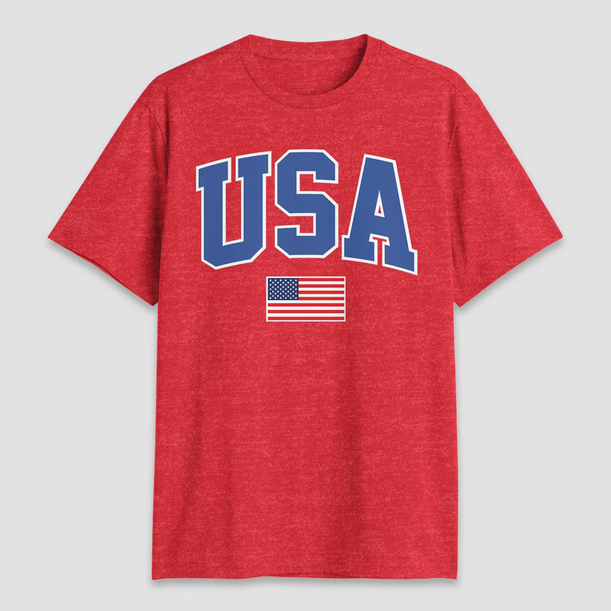 Men's USA Flag Short Sleeve Graphic T-Shirt - Heathered Red | Target