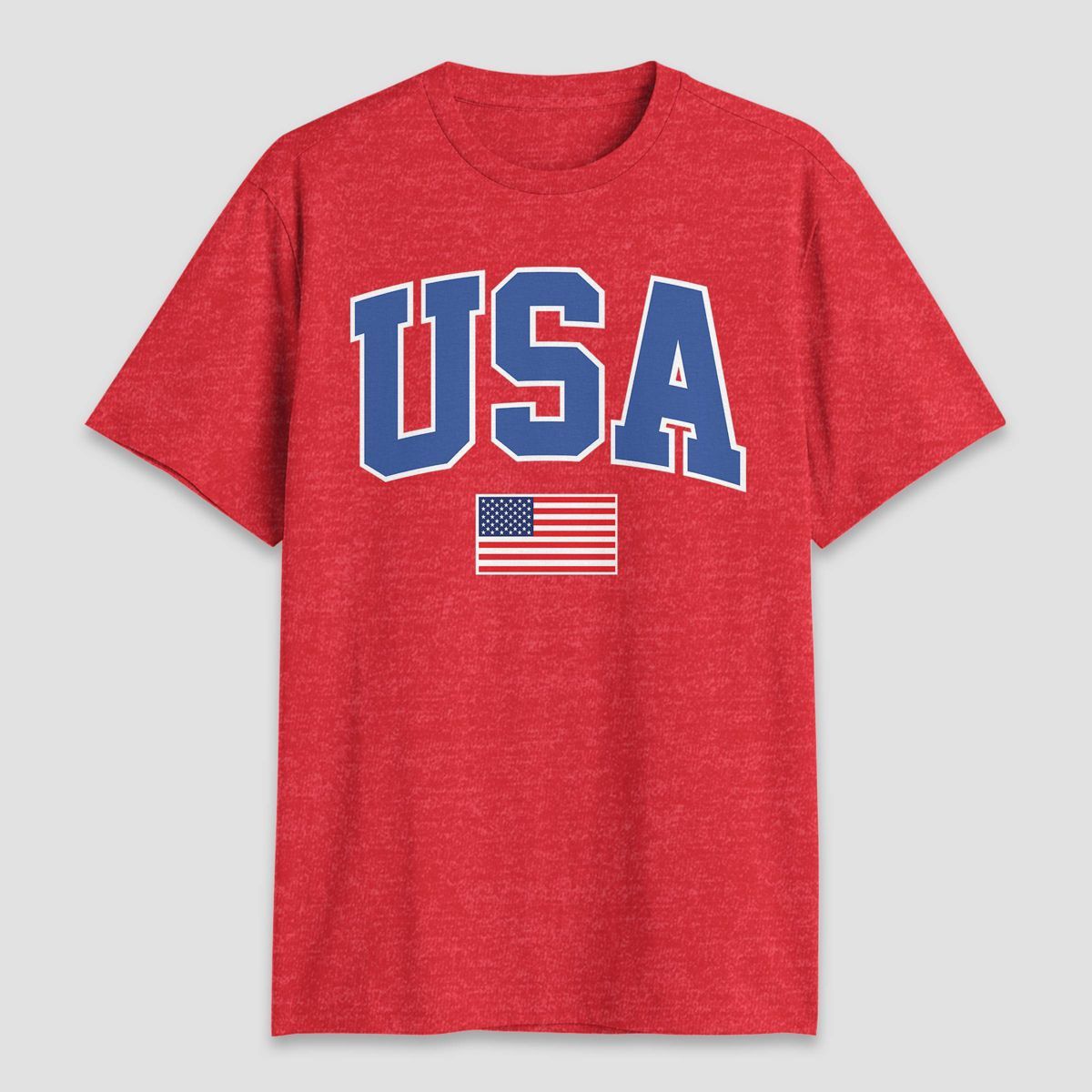 Men's USA Flag Short Sleeve Graphic T-Shirt - Heathered Red | Target