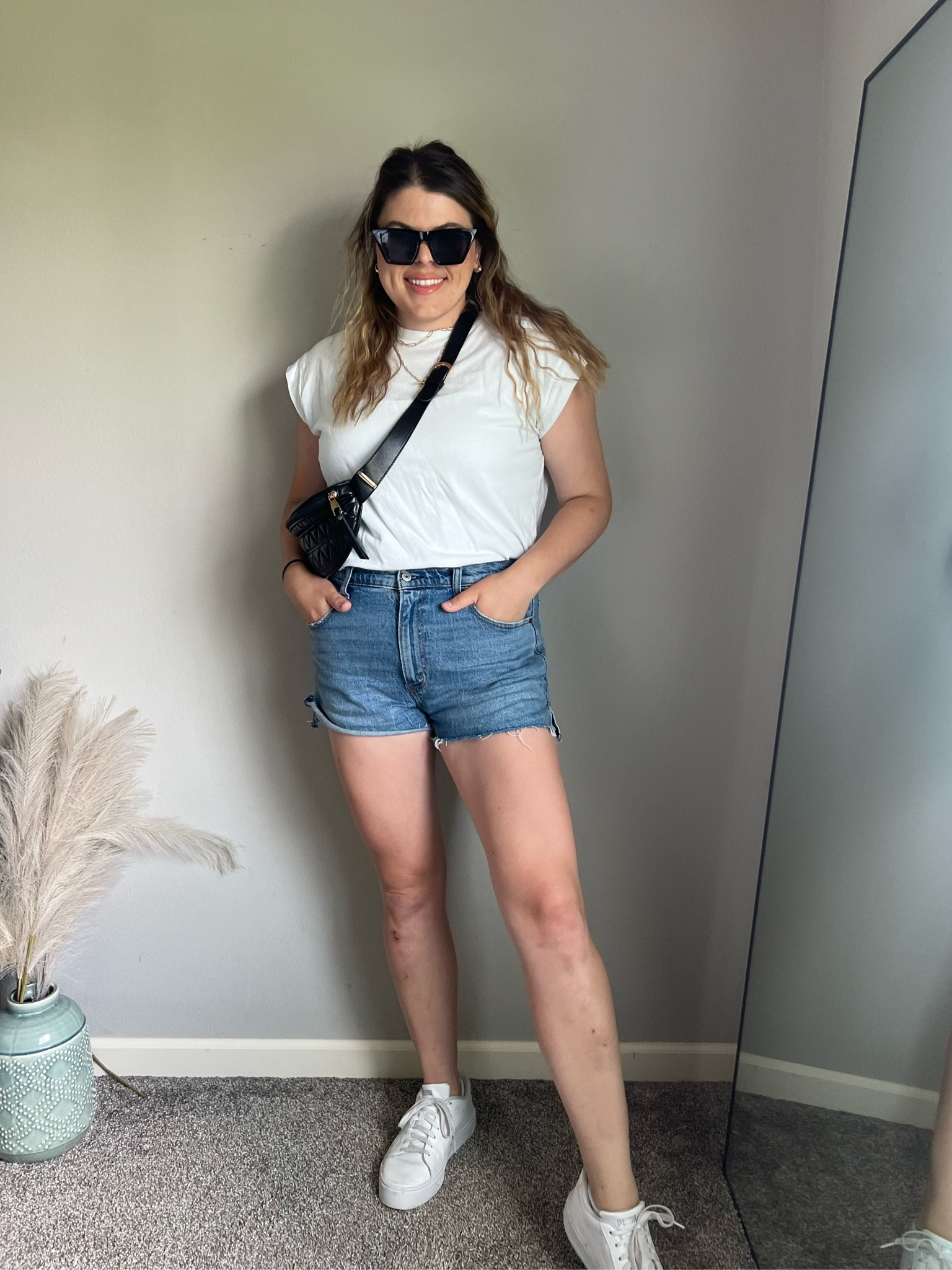 Bye, High Rise Shorts. Let's Try Mid-Rise Denim Cutoffs - The Mom Edit