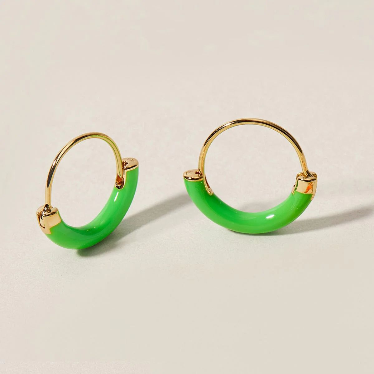 Saz neon green mini hoops | Adornmonde
