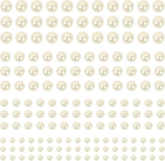 2000+pcs 12 Sheets Self Adhesive Pearl Stickers for Hair, Face, Makeup, Eye, Nail, Crafts, 3mm, 4... | Amazon (US)