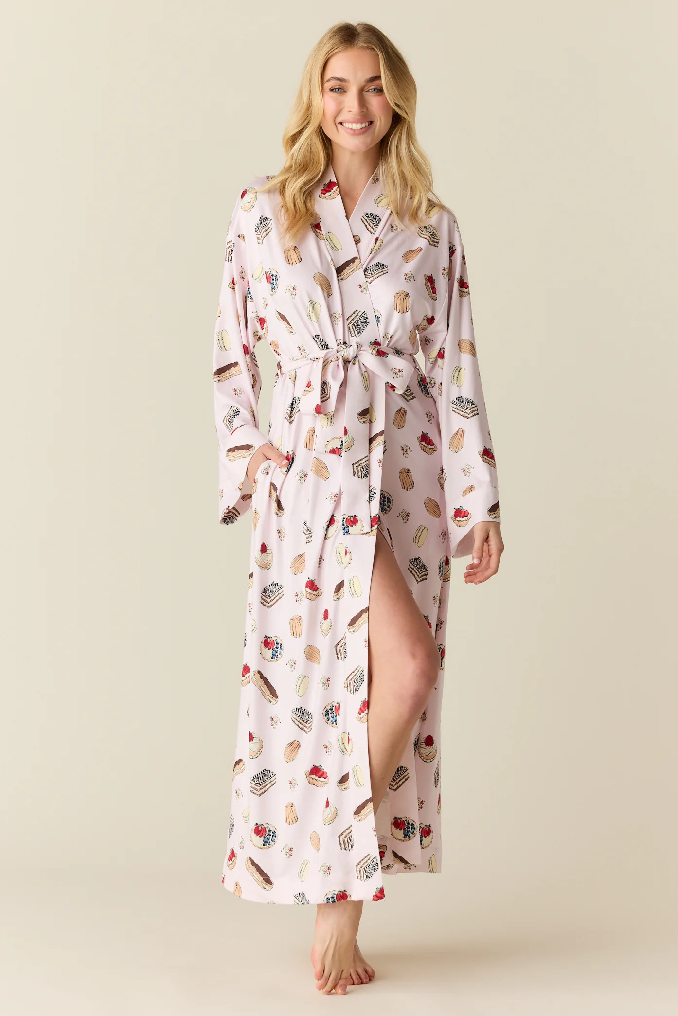 Kaia Cloud Jersey Kimono Robe in Sweet Dreams | MASONgrey