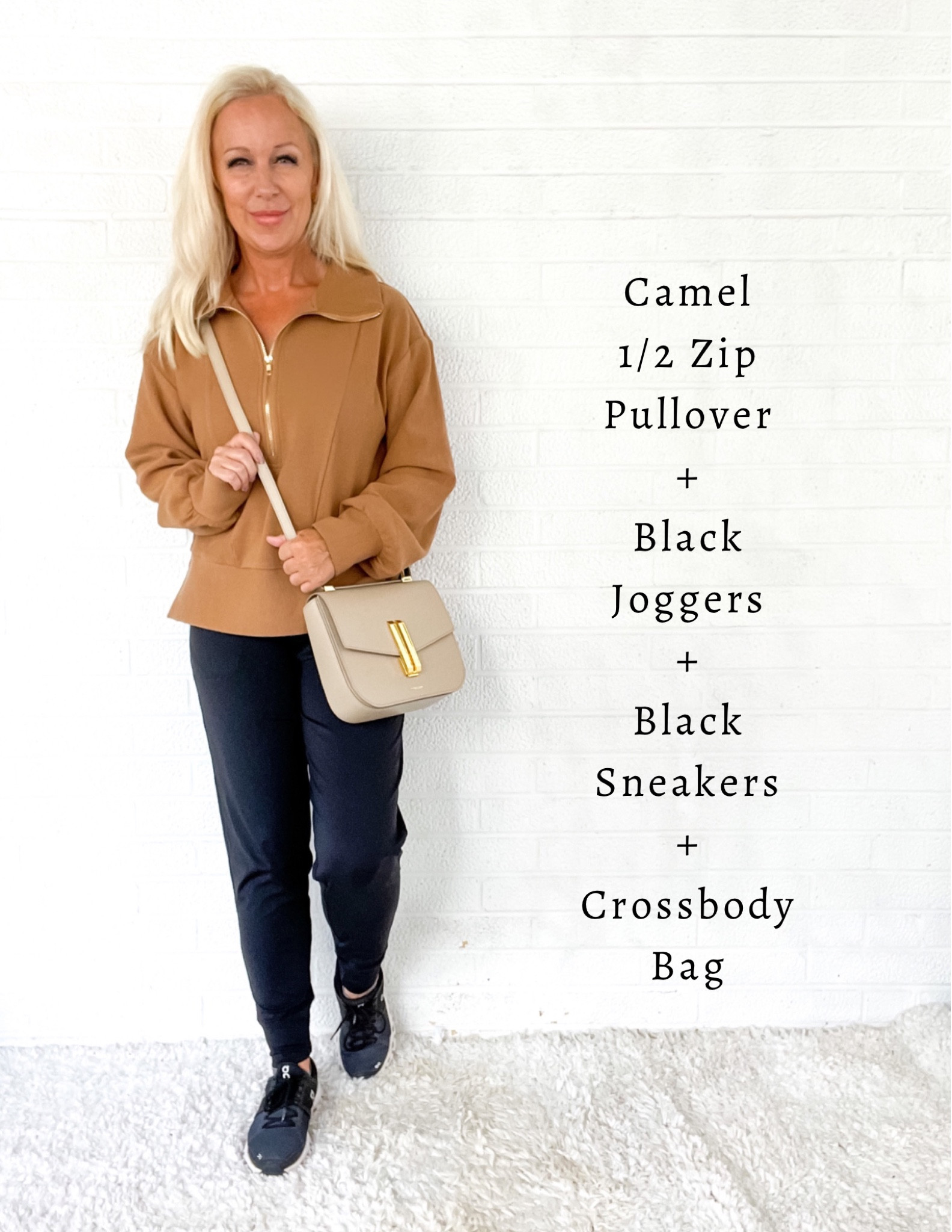 Styling Black Amazon Joggers: pair with a camel quarter zip pullover for a chic and casual fall outfit. 

#LTKover40 #LTKstyletip #LTKfindsunder50
