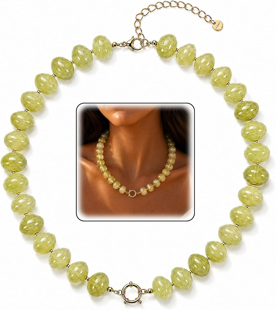 Colorful Chunky Beaded Necklace for Women Choker Statement Necklace | Amazon (US)