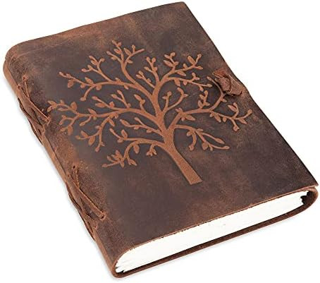 Leather Journal Tree of Life - Genuine Leather Notebooks For Women - Beautiful Journal with Embos... | Amazon (US)