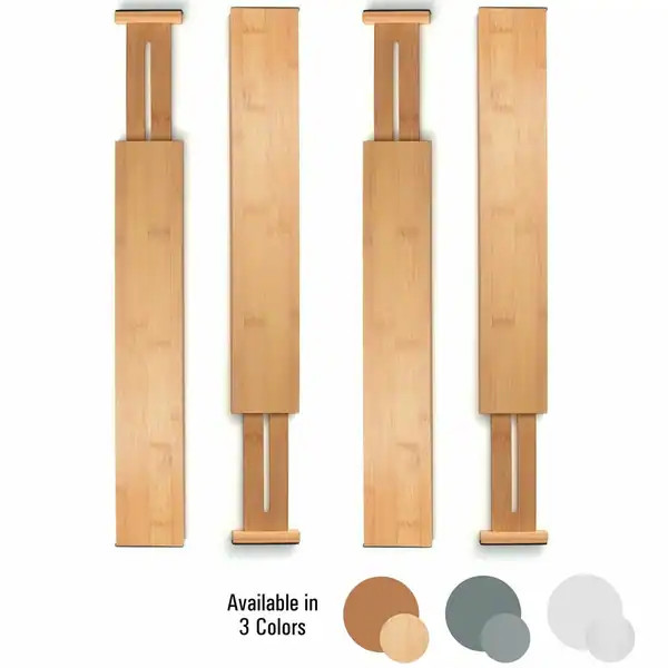 Bamboo Kitchen Drawer Organizer Bambusi Expandable Adjustable Divider - Bed Bath & Beyond - 30234... | Bed Bath & Beyond