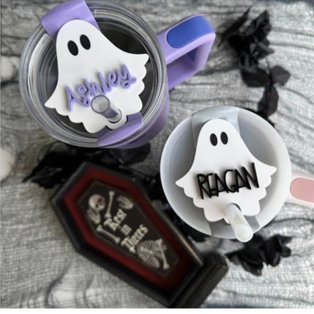 Stanley halloween and fall tumbler name tags. Tumbler name tags, ghost, pumpkins, spiderwebs, witch hats, personalized name tags, name plate, custom Stanley name tag, halloween Stanley tag, puppet with pumpkin, lid name tag, YoumeandLupus, Amazon finds, great gift ideas

#LTKSeasonal #LTKHoliday #LTKGiftGuide