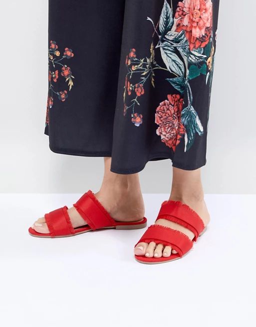 Pieces Two Part Mule With Fringing | ASOS US