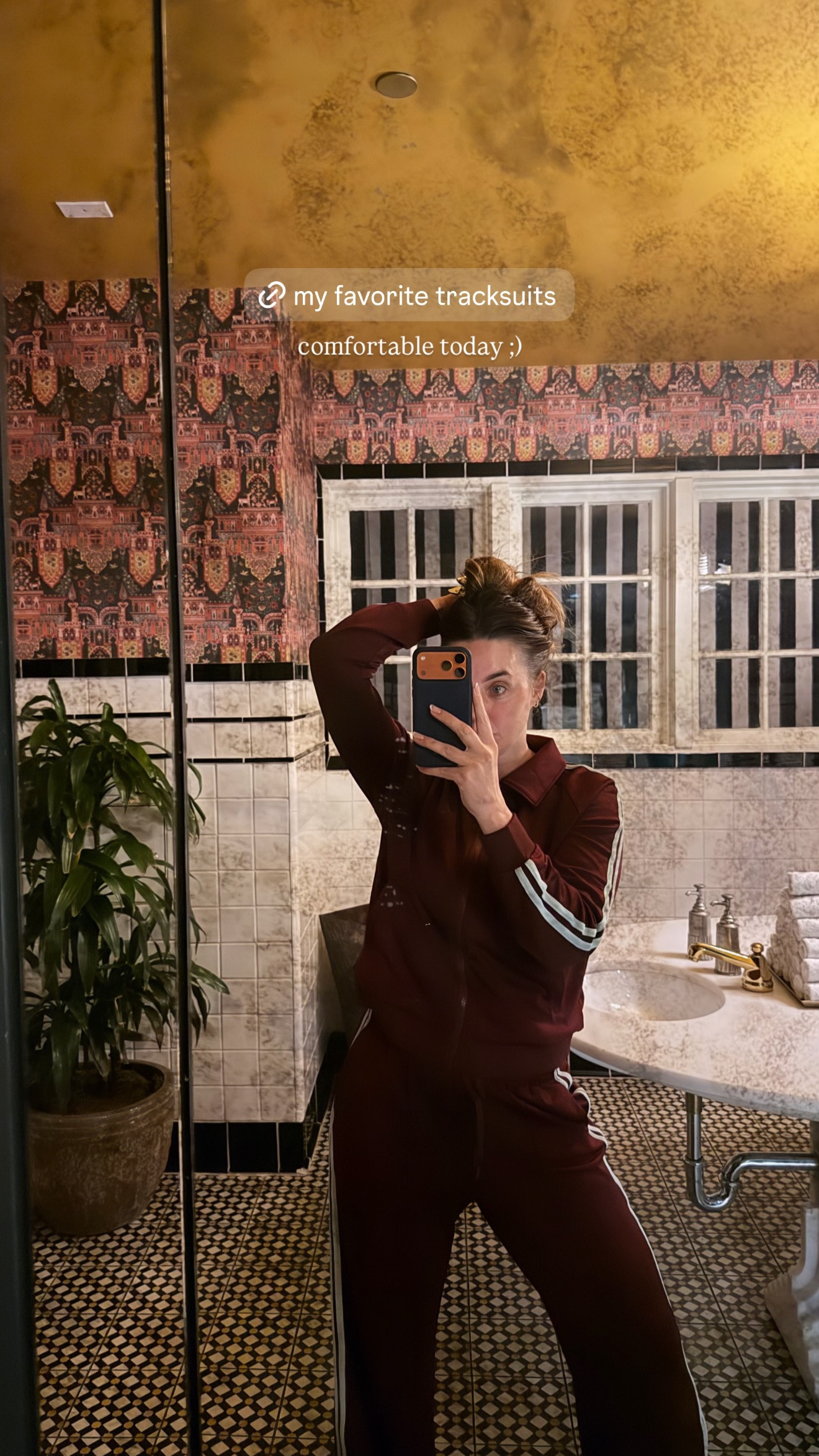 My favorite track suit. Feeling comfortable today :) 

 