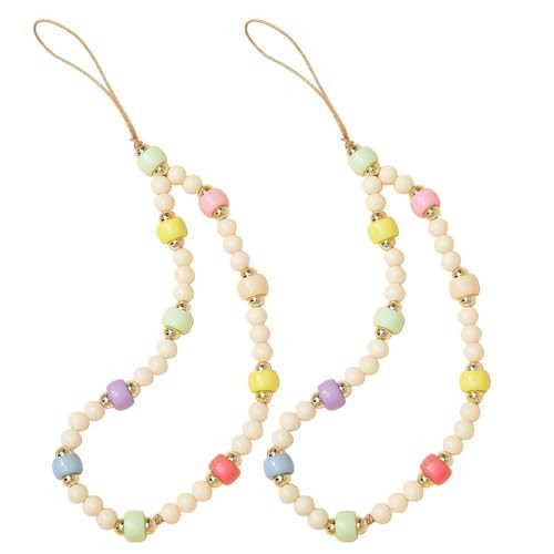 Staqlo Phone Charm Cute Decoration Beaded CellPhone Lanyard Camera Wrist Strap Handmade Fixed Beads Pearl Bracelet Car Keys Anti Lost String Mobile Chain | Amazon (US)