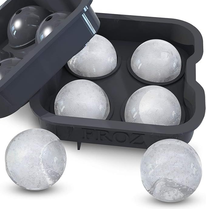 Housewares Solutions Froz Ice Ball Maker – Novelty Food-Grade Silicone Ice Mold Tray With 4 X 4... | Amazon (US)