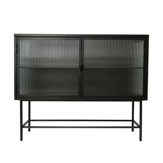 Black Sideboard with Glass Door | The Home Depot