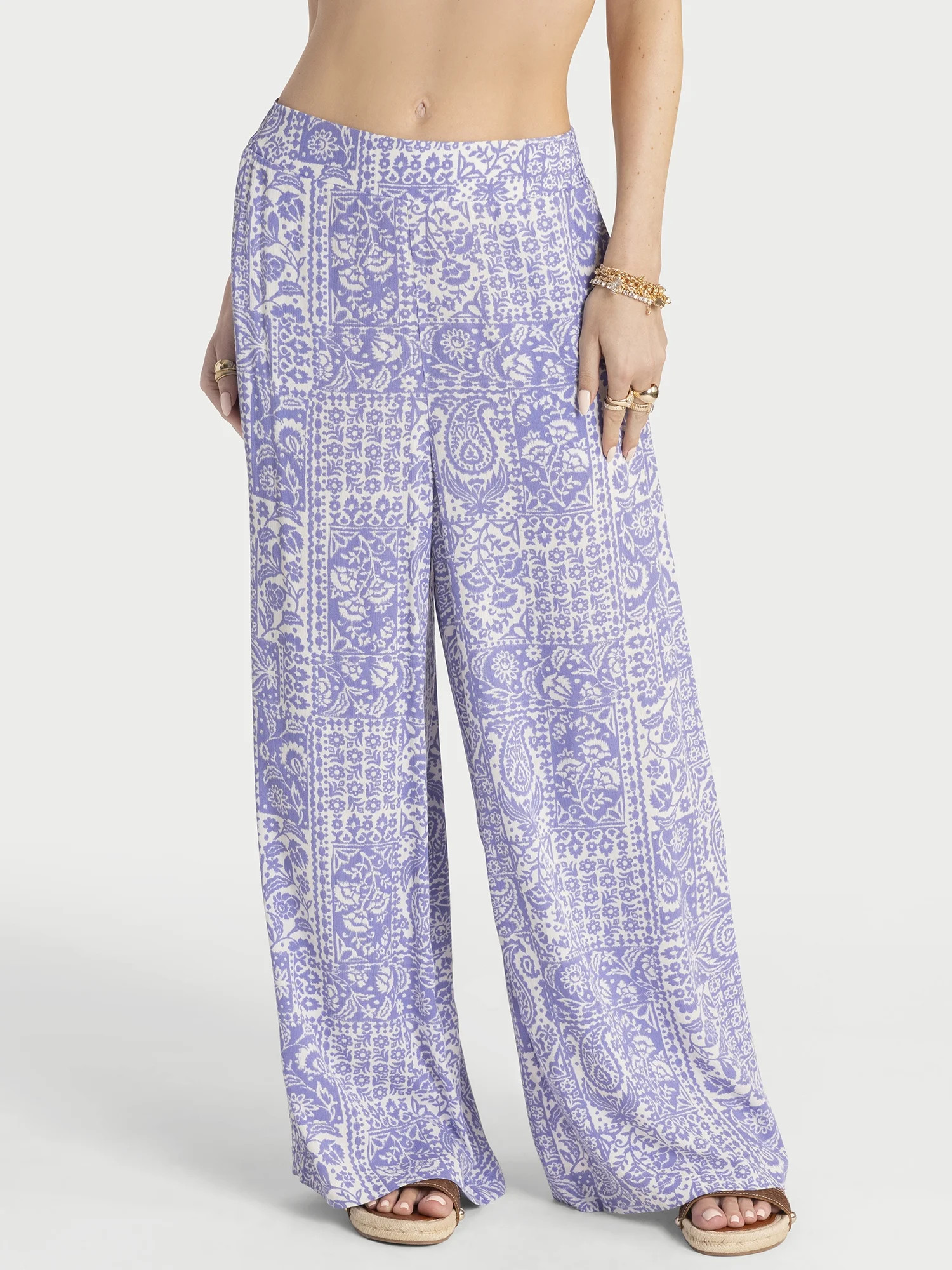 Jessica Simpson Women's Saydee Wide Pull On Pants, Sizes XS-XL - Walmart.com | Walmart (US)