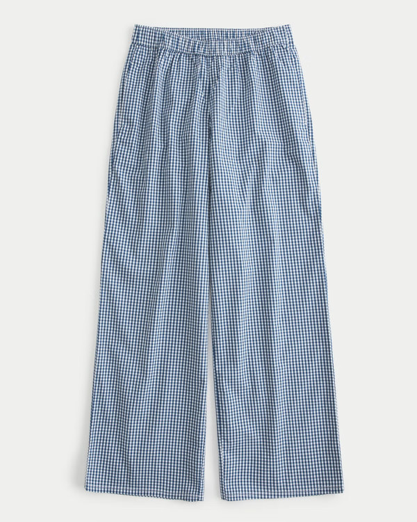 Poplin Wide-Leg Sleep Pants | Hollister (UK)