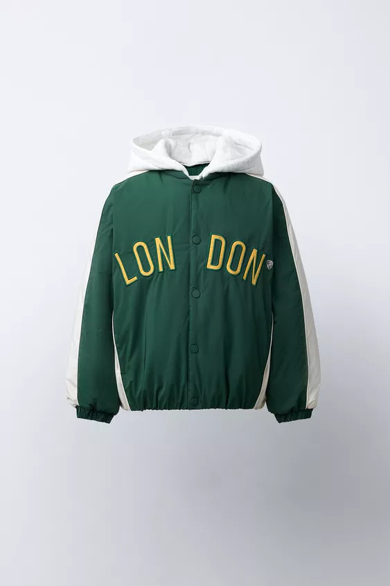 WATER-REPELLENT BOMBER JACKET WITH DETACHABLE FLEECE HOODIE | Zara UK