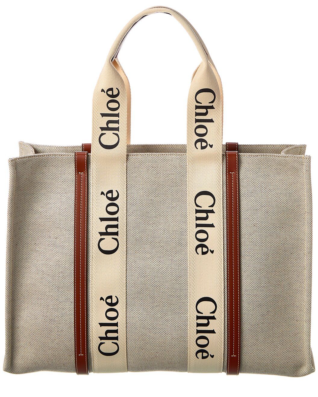 Woody Large Canvas & Leather Tote | Gilt