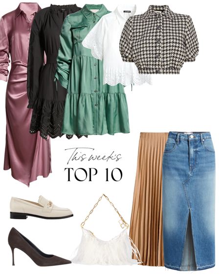 This week’s top 10 best sellers! This Frame denim midi skirt is selling out everywhere and I keep seeing it styled so many different ways! I also love these loafers which is a great shoe for fall! 

#LTKFind #LTKSeasonal #LTKover40