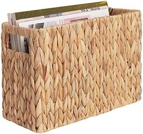 StorageWorks Medium Water Hyacinth Magazine Baskets, Rectangle Magazine Storage Basket, 13"L x 5 ... | Amazon (US)