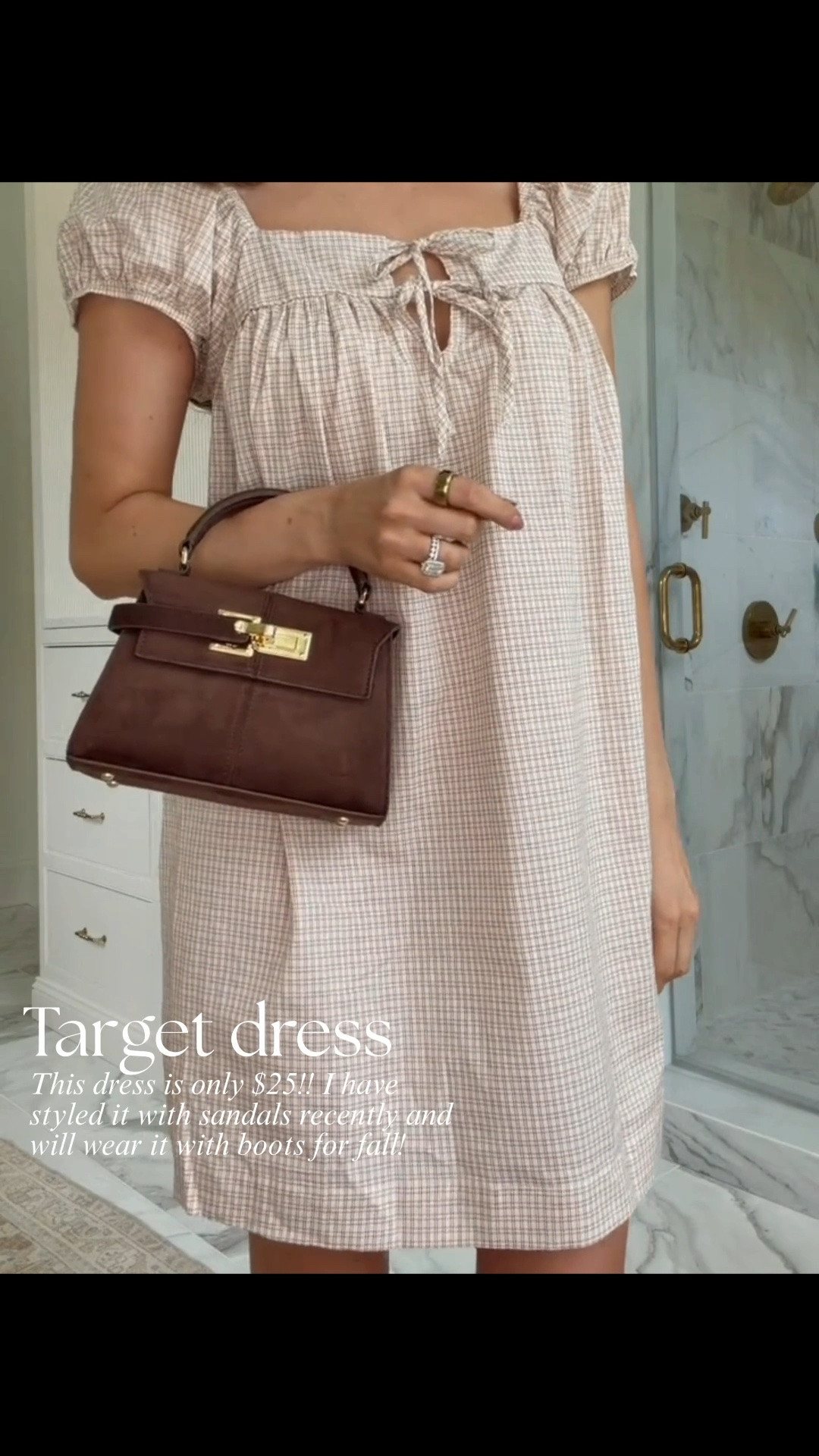 Obsessed with this little gingham dress - wear now and into the fall with a cardigan on top! 🤎

#LTKgrwm #LTKdayinmylife #LTKmomlife