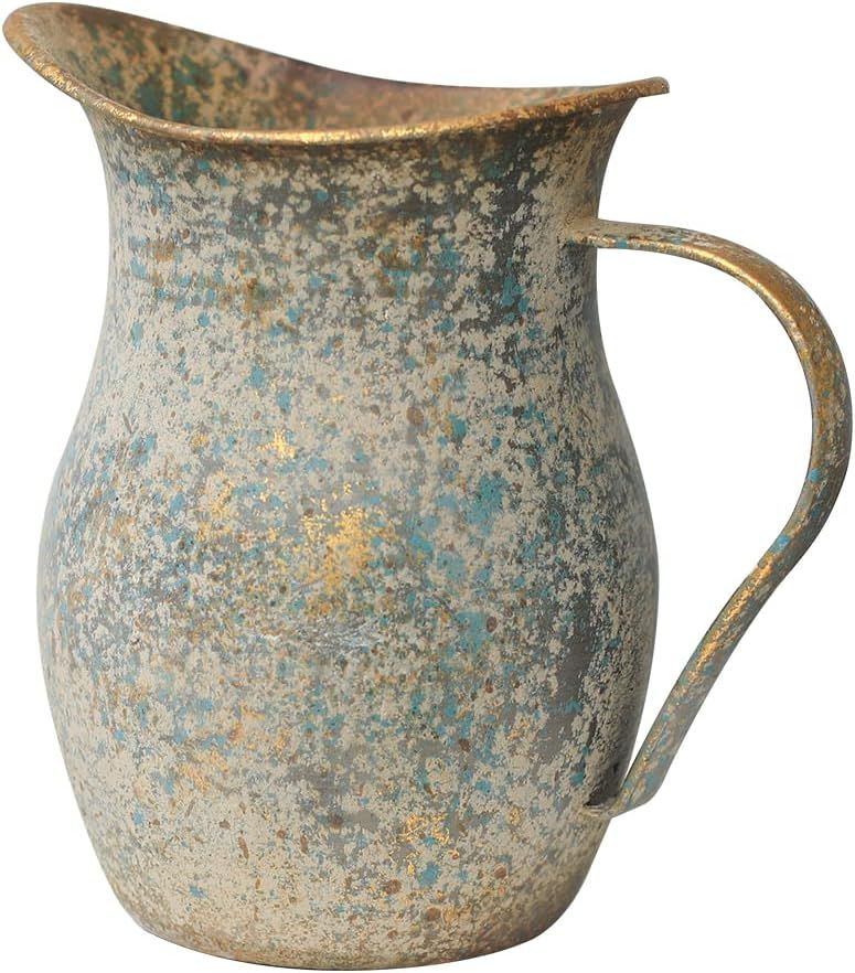 BIG FORTUNE Vintage Metal Flower Vase Milk Jug Vase Small Vases for Flowers Rustic Vase Vintage D... | Amazon (US)
