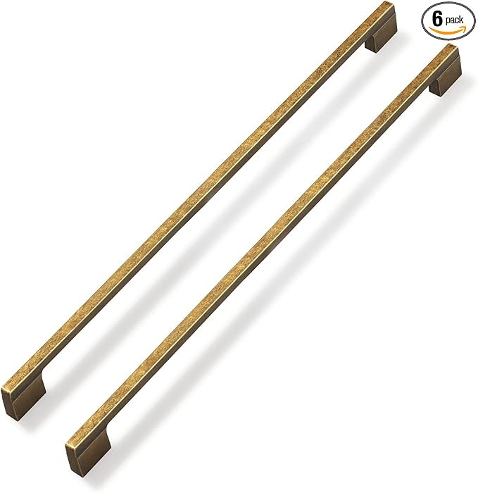 Goo-Ki 6 Pack 11-1/3 Inch （288mm） or 12-3/5 in (320mm) Hole Center Cabinet Pulls Antique Bras... | Amazon (US)