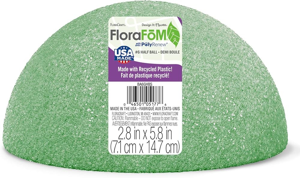 FloraCraft FloraFōM Half Ball 2.8 x 5.8 Inch Green | Amazon (US)