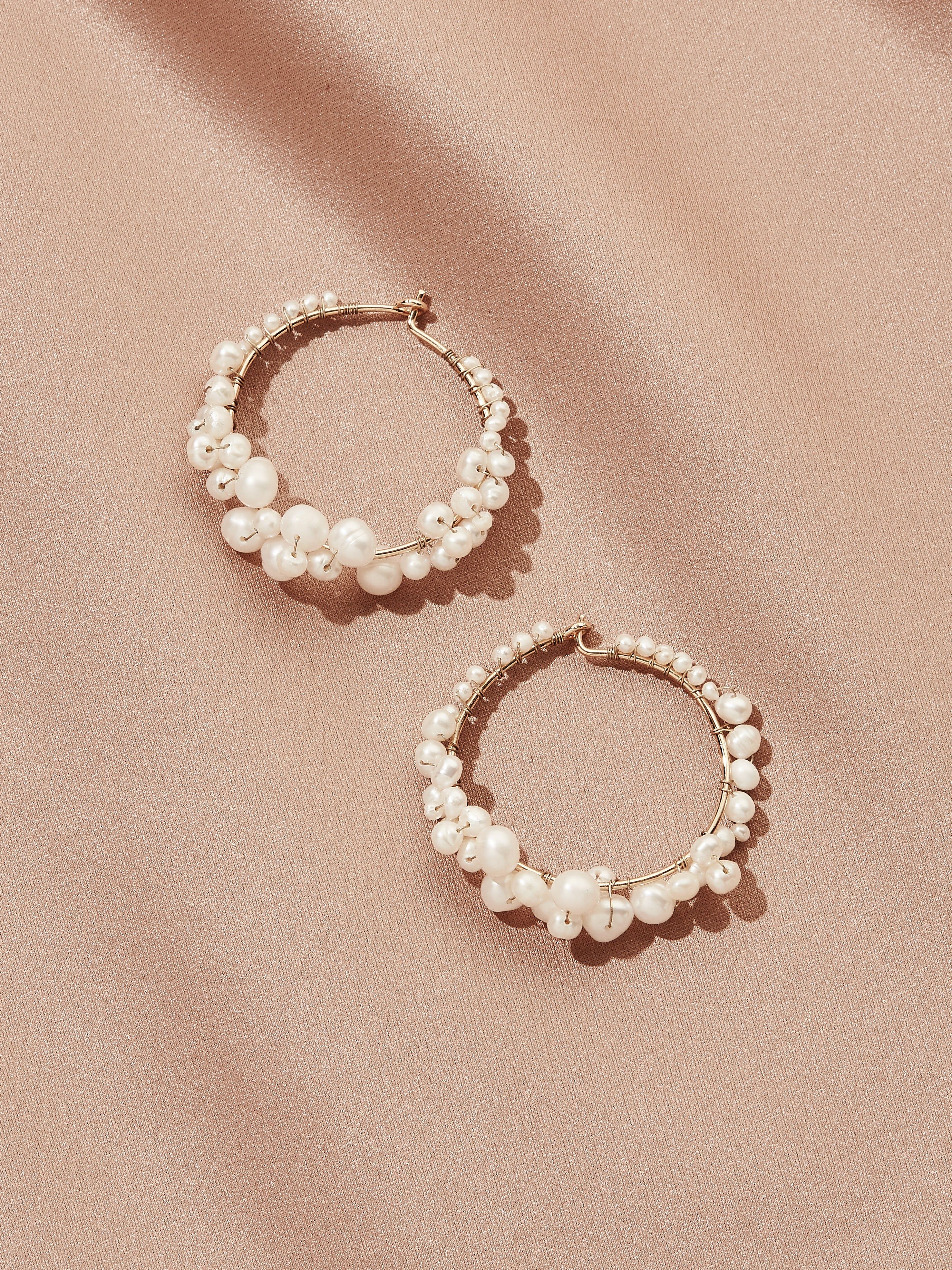 Cruz Pearl Hoops | olive + piper