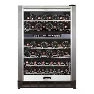 44 Bottle Dual Zone Wine Cooler in Stainless Steel | The Home Depot