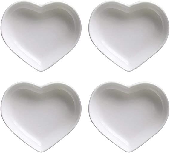 SOCOSY Heart-shaped Multipurpose Ceramic Sauce Dish Seasoning Dishes Sushi Dipping Bowl Appetizer... | Amazon (US)