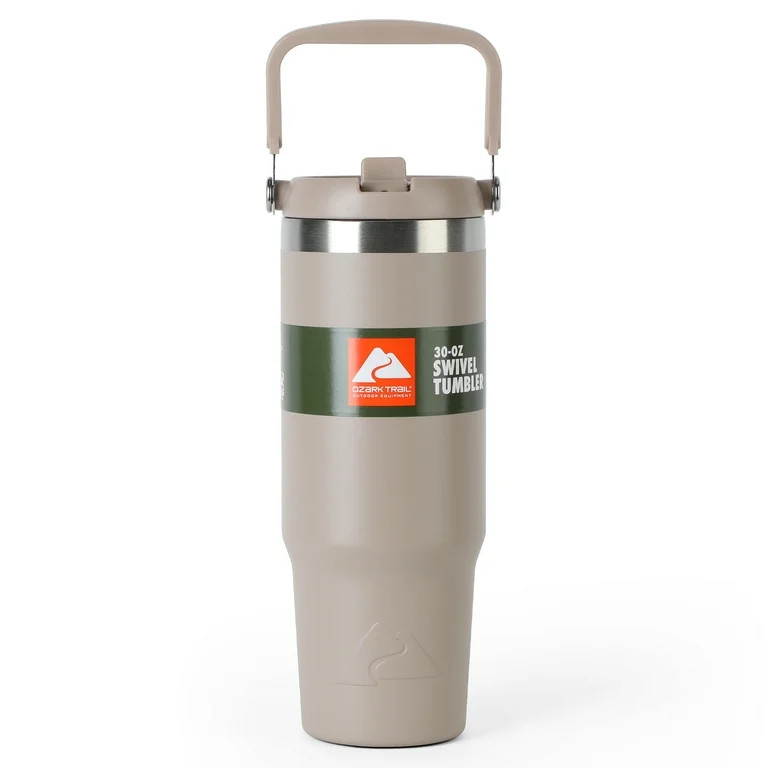 Ozark Trail 30 oz Insulated Stainless Steel Tumbler with Swivel Handle,Tan | Walmart (US)