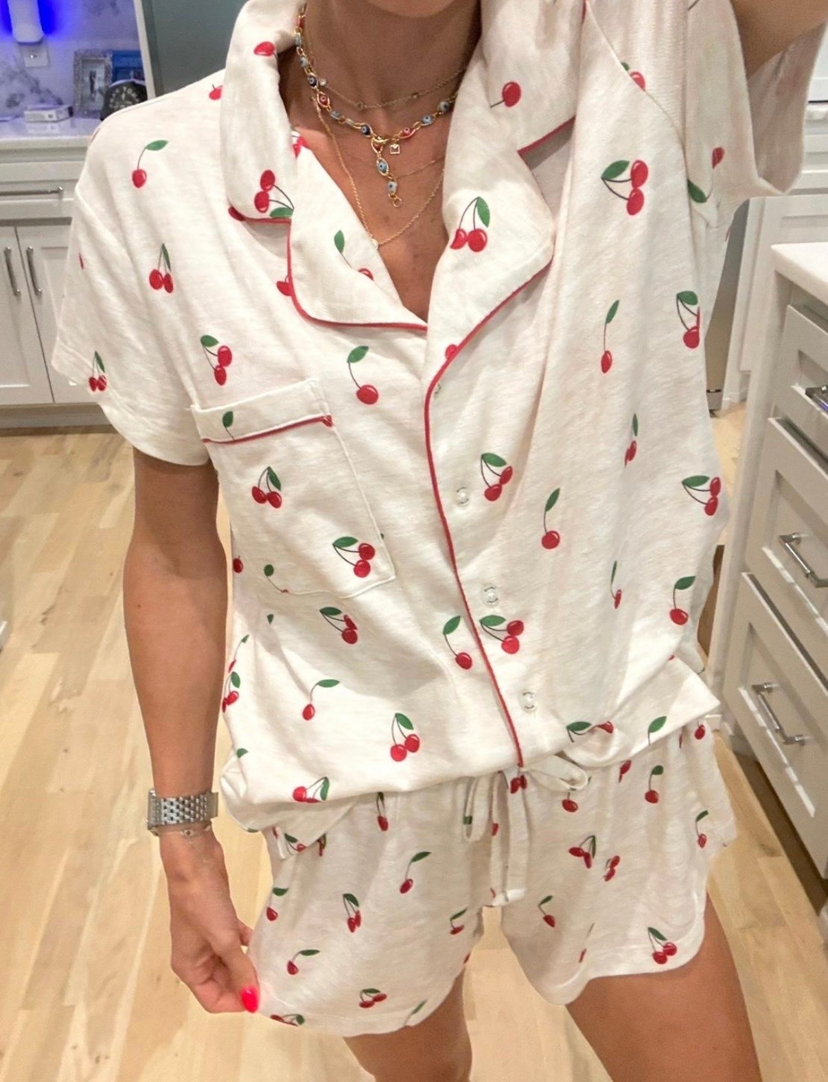 Super soft cherry pajamas wearing smallest size

#LTKPetite