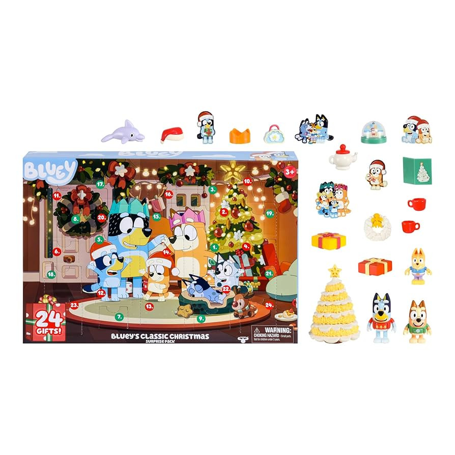 Bluey Toys for Girls and Boys, 24 Days of Surprises, Kids Advent Calendar w/Accessories, Stickers... | Amazon (US)