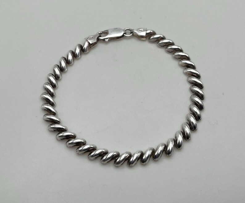 ITALY 925 Sterling Silver Classic San Marco Link Bracelet 7 3/4 silver Bracelet silver Jewelrygif... | Etsy (US)