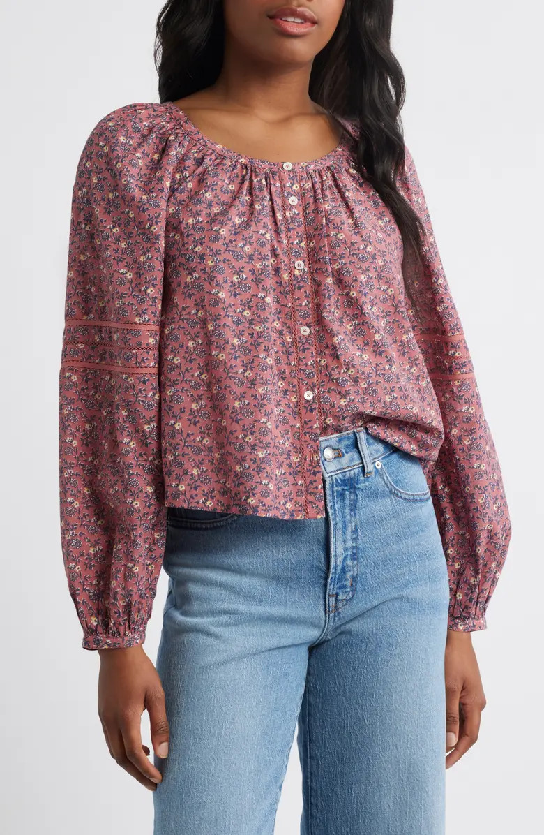 Madewell Emilina Puff Sleeve A-Line Top | Nordstrom | Nordstrom
