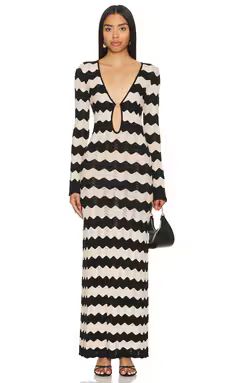 Capittana Ella Stripes Knitted Maxi Dress in Neutral from Revolve.com | Revolve Clothing (Global)