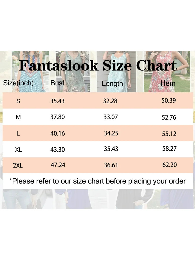 Fantaslook Dressy Tank Dress for Women V Neck Button Dresses Floral Beach Sundress with Pockets | Walmart (US)