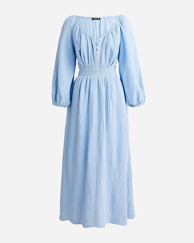 V-neck midi dress in soft gauze | J. Crew US